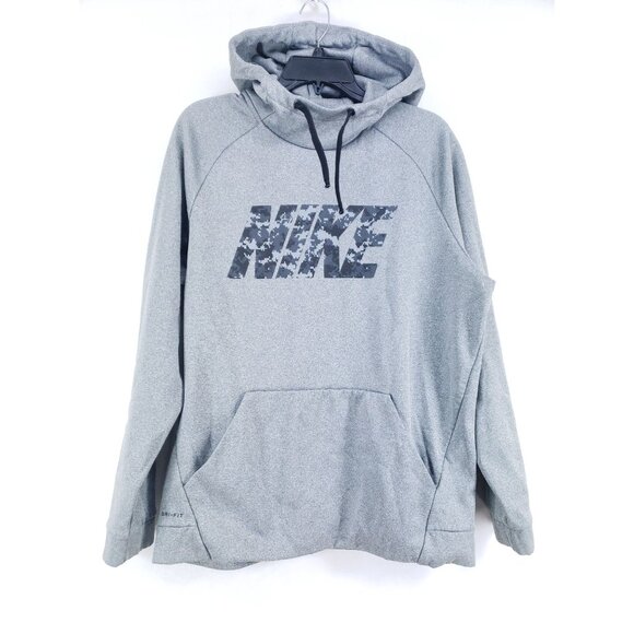 Nike Funnel Neck Hooded Sweatshirt Men's Size Large Gray - Picture 1 of 9